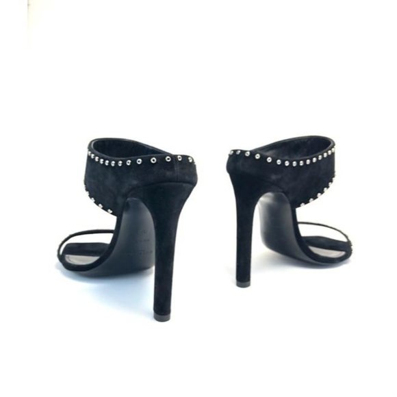 SAINT LAURENT Black Embellished Suede Sandals Mules  Size EU:36 - Picture 2 of 11